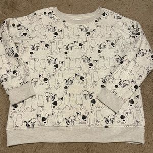 SZ XXL Cat Print Sweatshirt